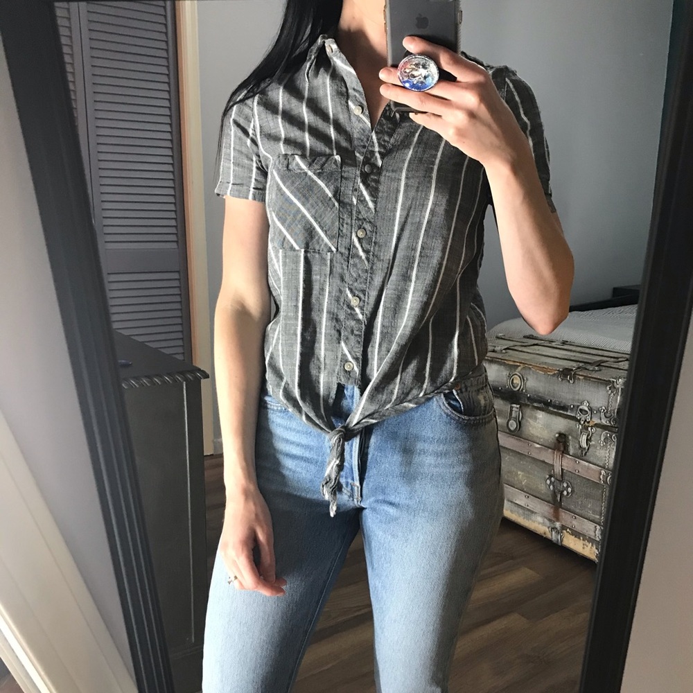 Button down tie shirt